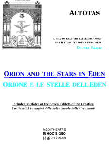 ORION AND THE STARS IN EDEN